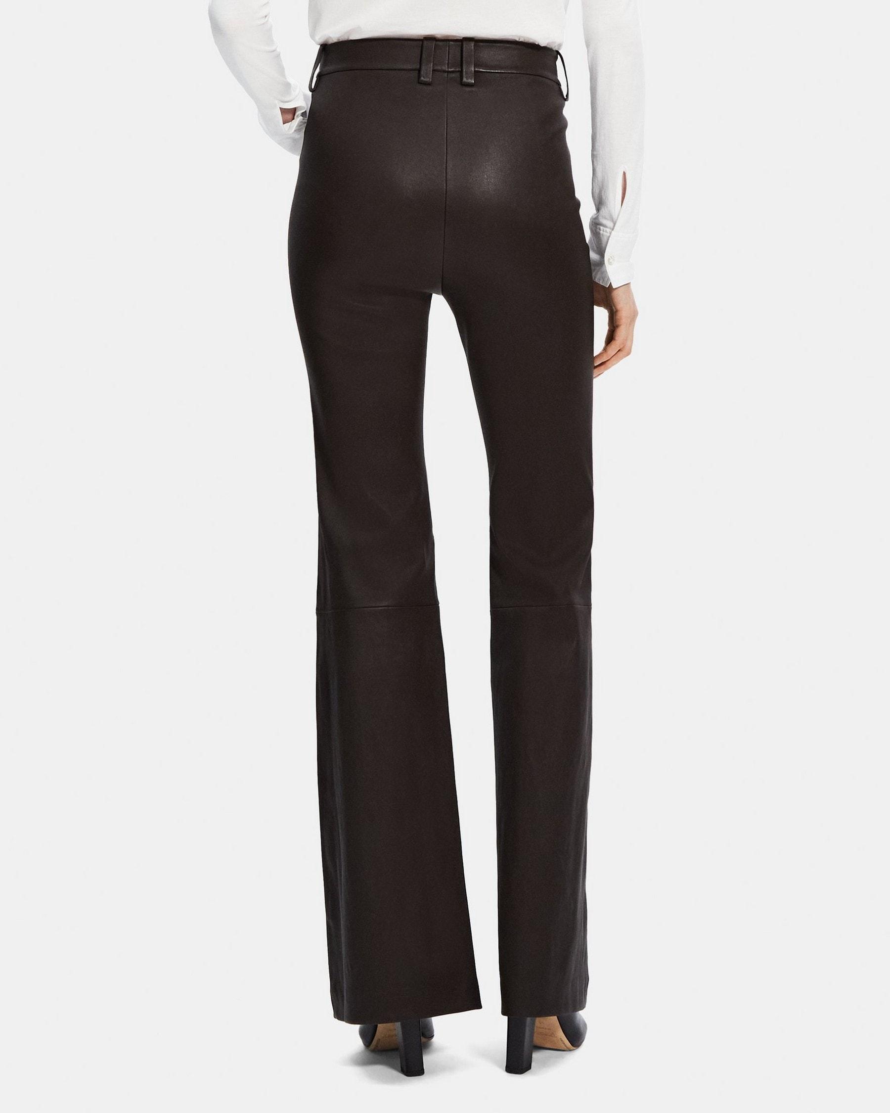 Flared High-Waist Pant in Leather Product Image