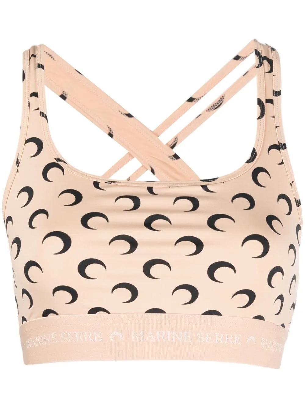 Crescent Moon-print crop top Product Image