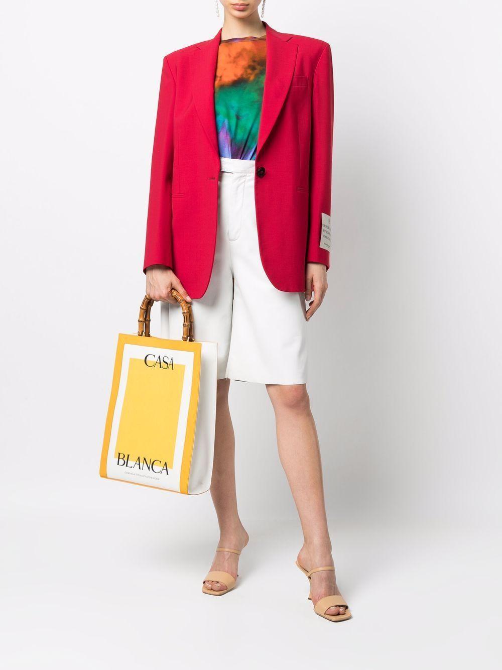 logo-print bamboo-handle tote bag Product Image