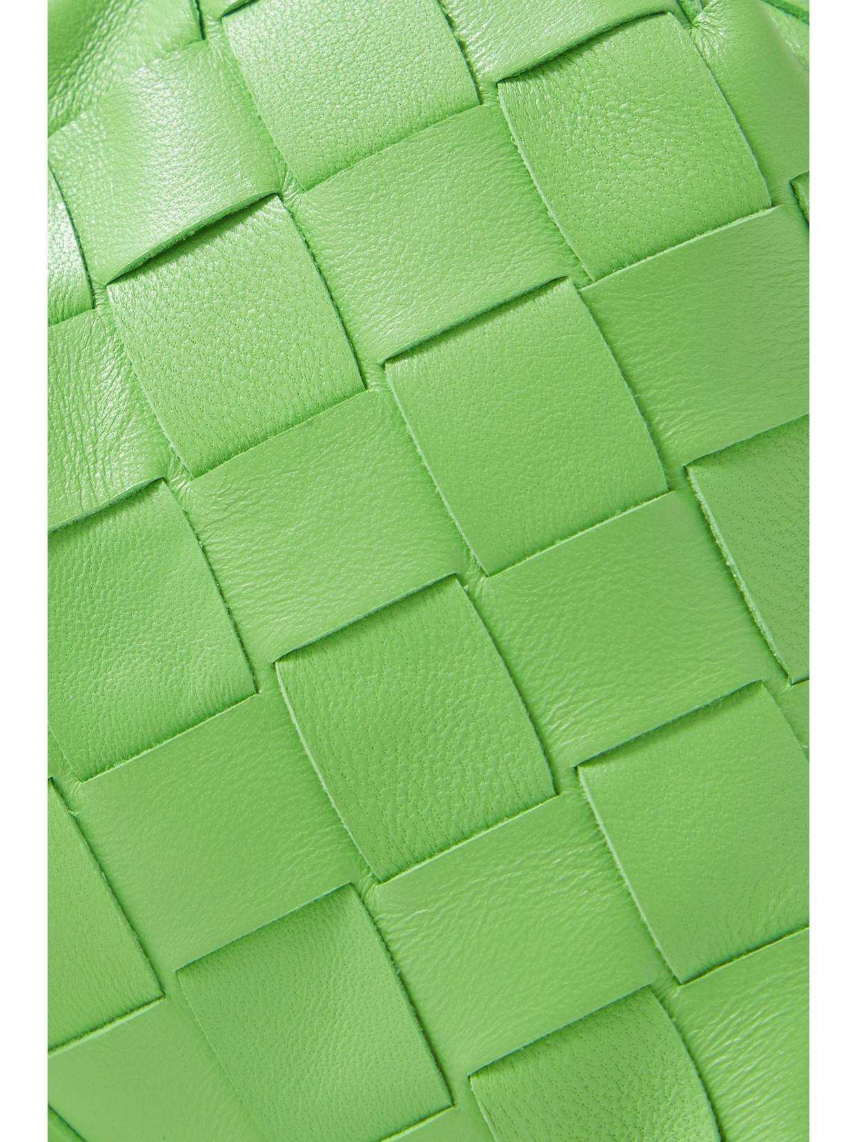 BOTTEGA VENETA The Pouch Mini Intrecciato Leather Clutch In Green Product Image