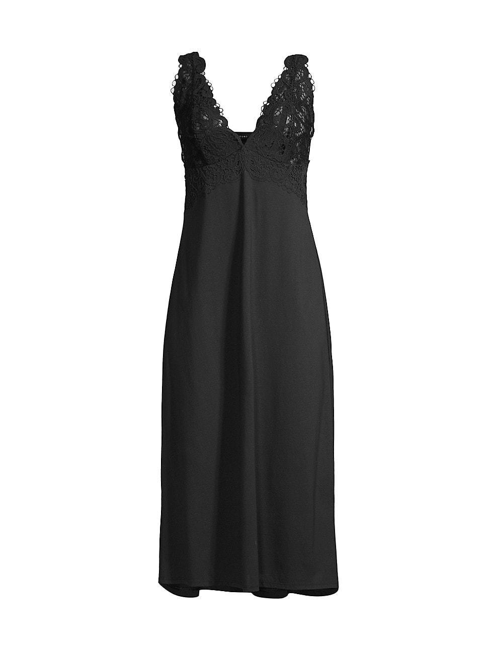 Bliss Harmony Lace-Trim Cotton Nightgown Product Image