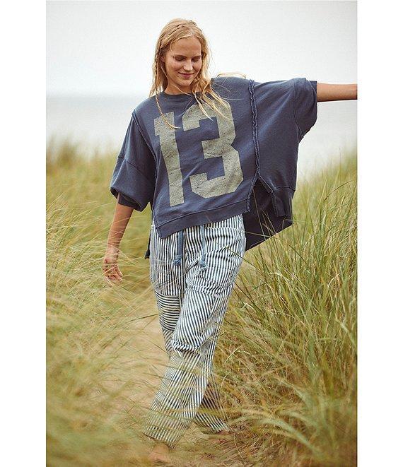 Free People Moxie Railroad Stripe Print Patch Pocket Straight Leg Pant Product Image