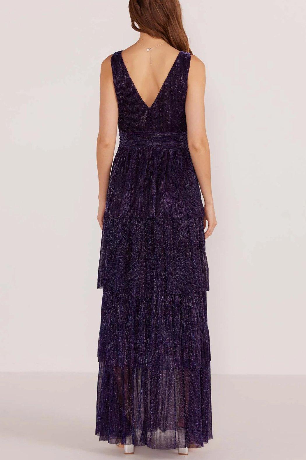 Enya Lurex Plisse Midi Dress Product Image