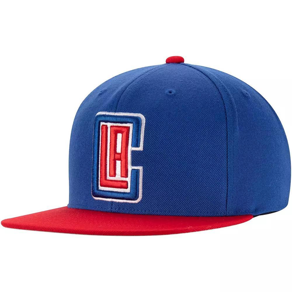 Men's Mitchell & Ness Royal/Red LA Clippers Two-Tone Wool Snapback Hat, Blue Product Image