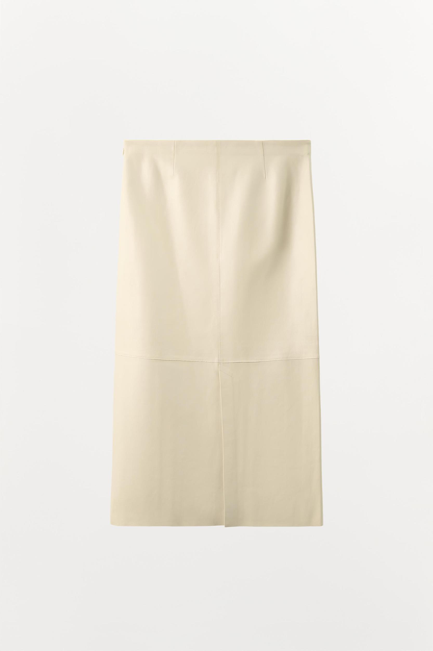 100% LEATHER MIDI SKIRT Product Image