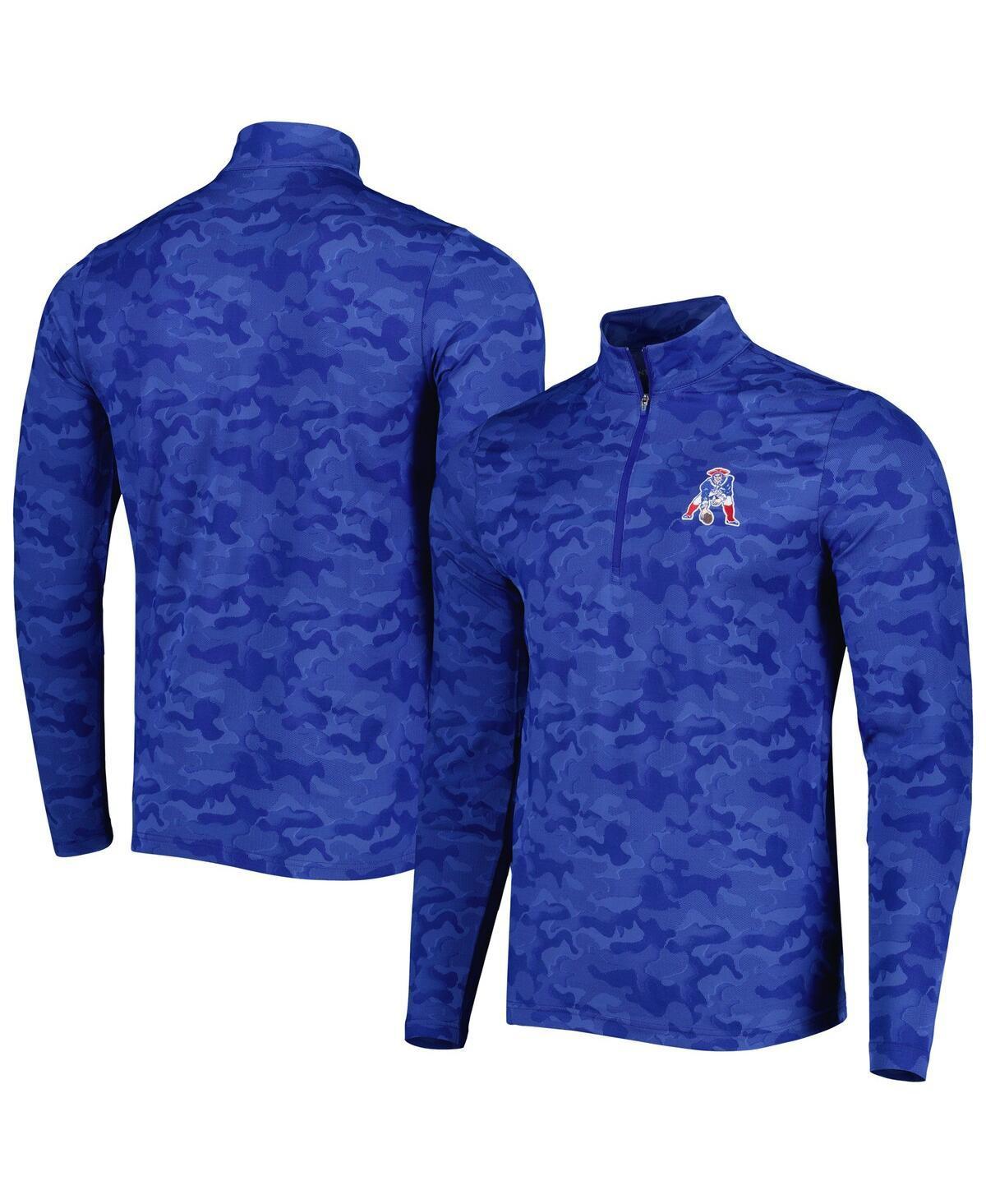 Mens Antigua Royal New England Patriots Brigade Throwback Quarter-Zip Top Product Image