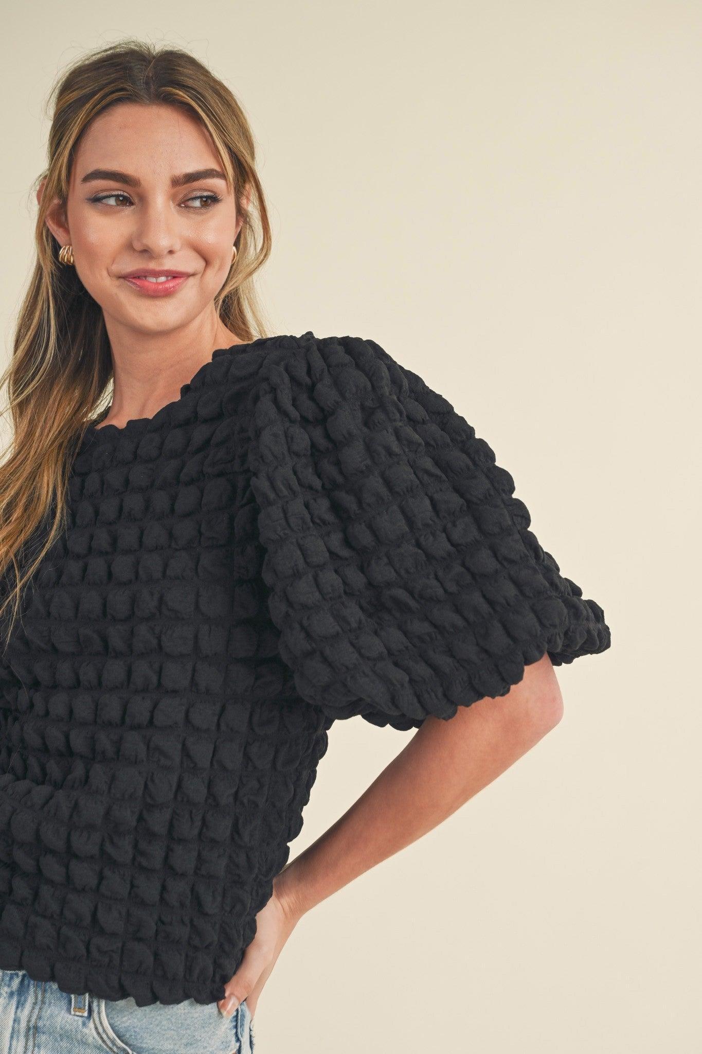 Bubble Sleeve Top Product Image