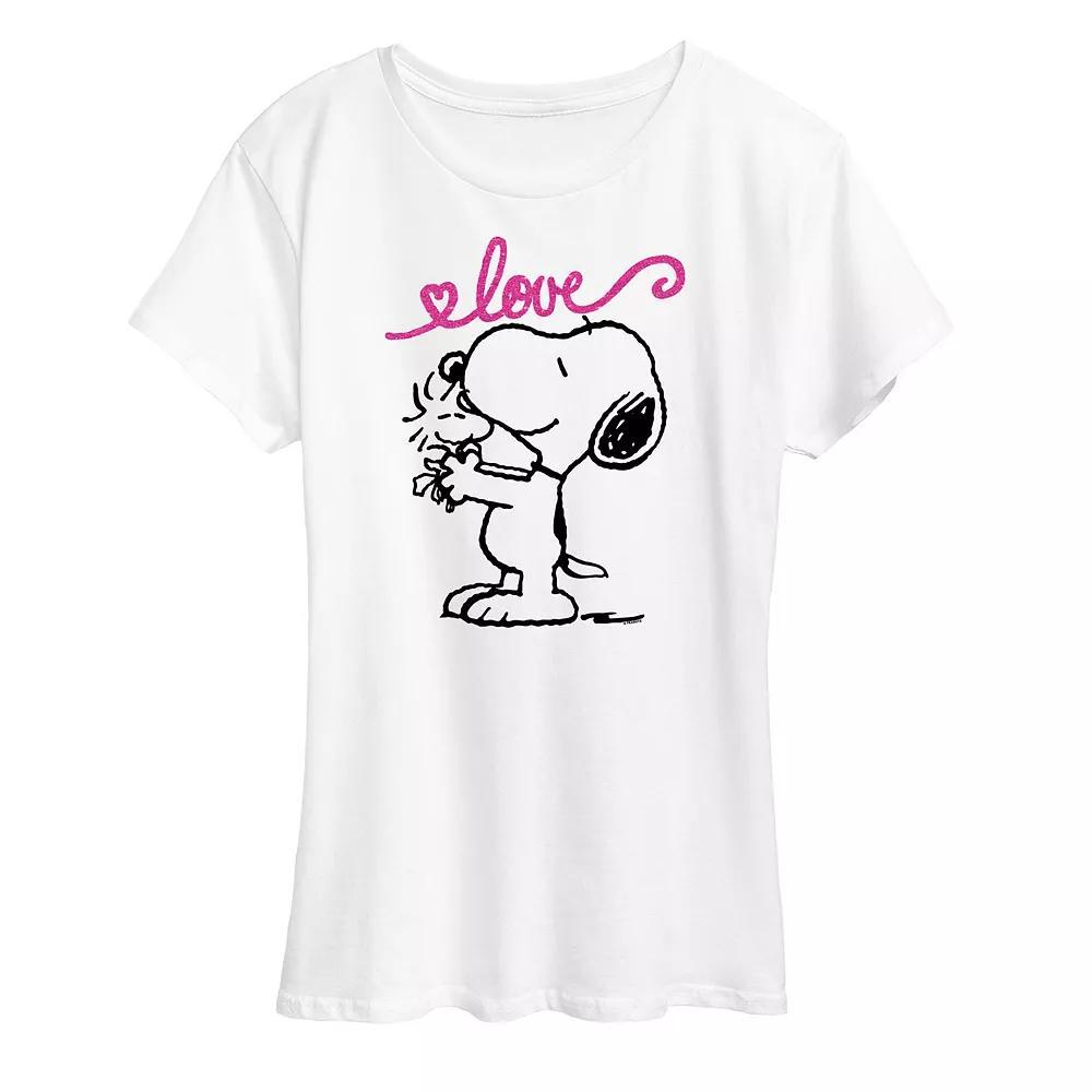 Women's Peanuts Valentine's Snoopy Love Graphic Tee,  Product Image