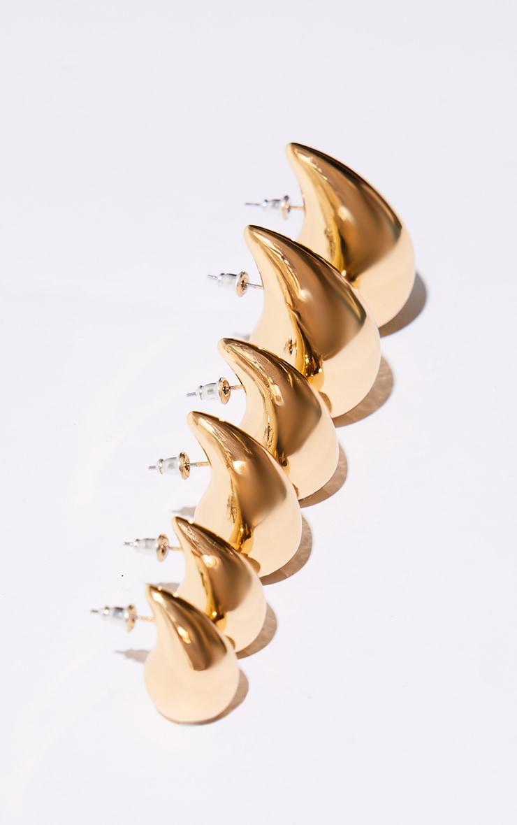 Gold Tear Drop Stud Earring Multi-pack Product Image