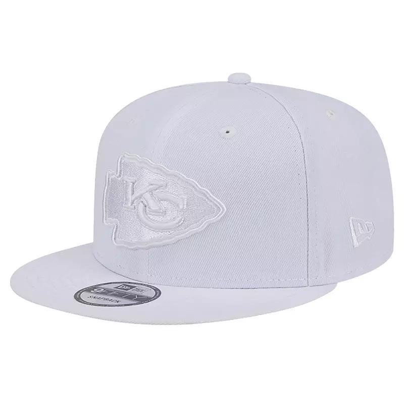 Men's New Era Kansas City Chiefs Main White on White 9FIFTY Snapback Hat Product Image