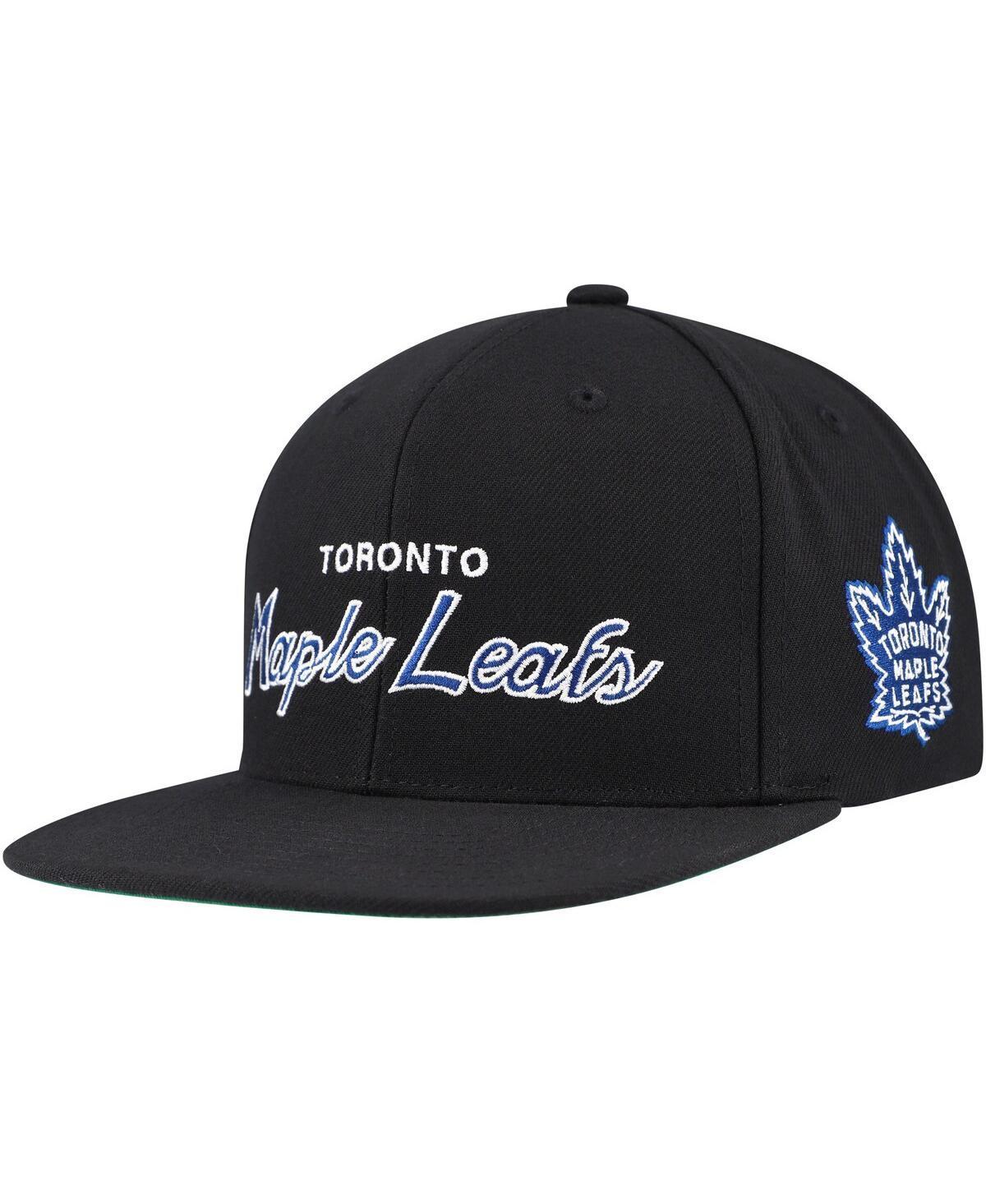 Mens Mitchell & Ness Black Toronto Maple Leafs Core Team Script 2.0 Snapback Hat Product Image