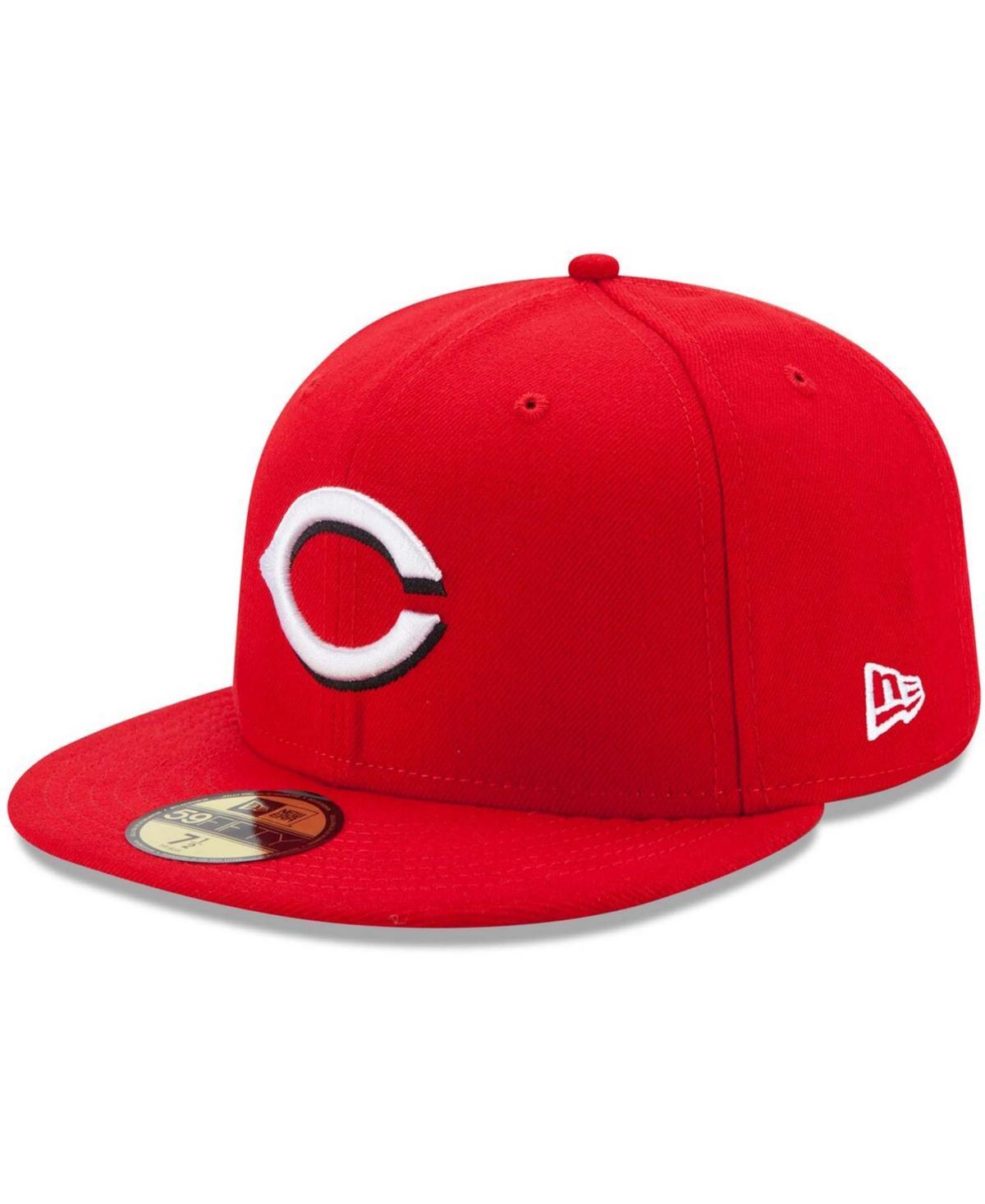 Men's New Era Red Cincinnati Reds Home Authentic Collection On-Field 59FIFTY Fitted Hat, Size: 7 3/8, Red Red Product Image