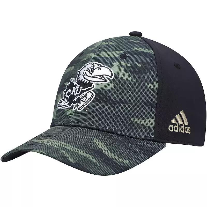 Mens adidas Camo Kansas Jayhawks Military-Inspired Appreciation Flex Hat Product Image