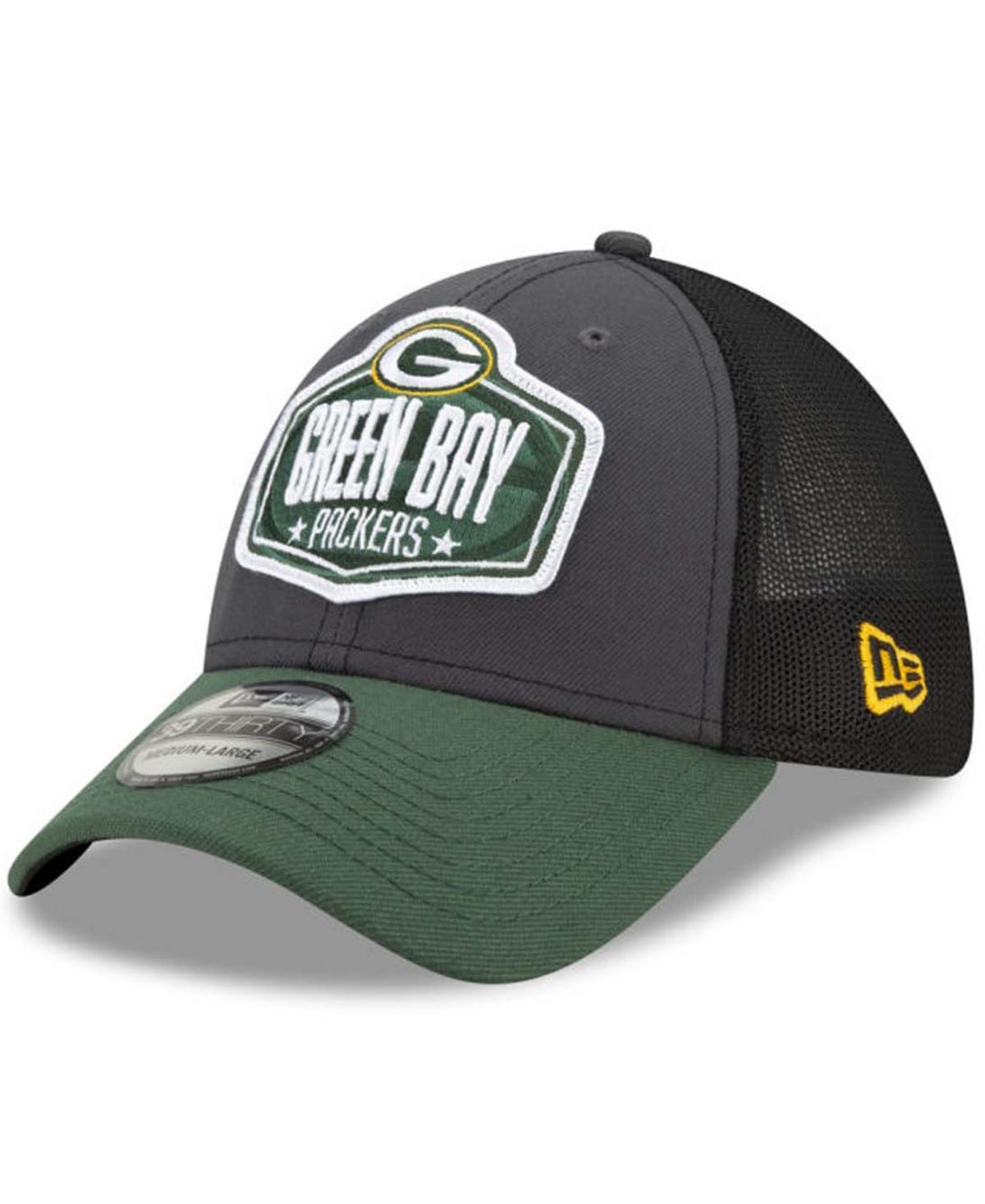 Mens New Era Graphite/Green Green Bay Packers 2021 NFL Draft Trucker 39THIRTY Flex Hat Product Image