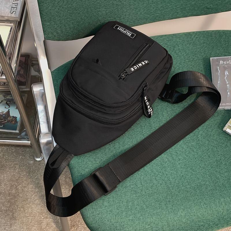 Lightweight Lettering Zip Sling Bag Product Image