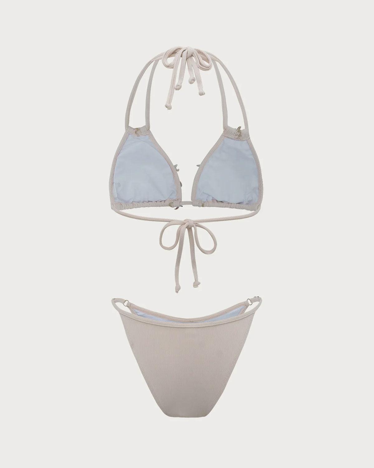 White Shell Embellished Bikini Set Product Image