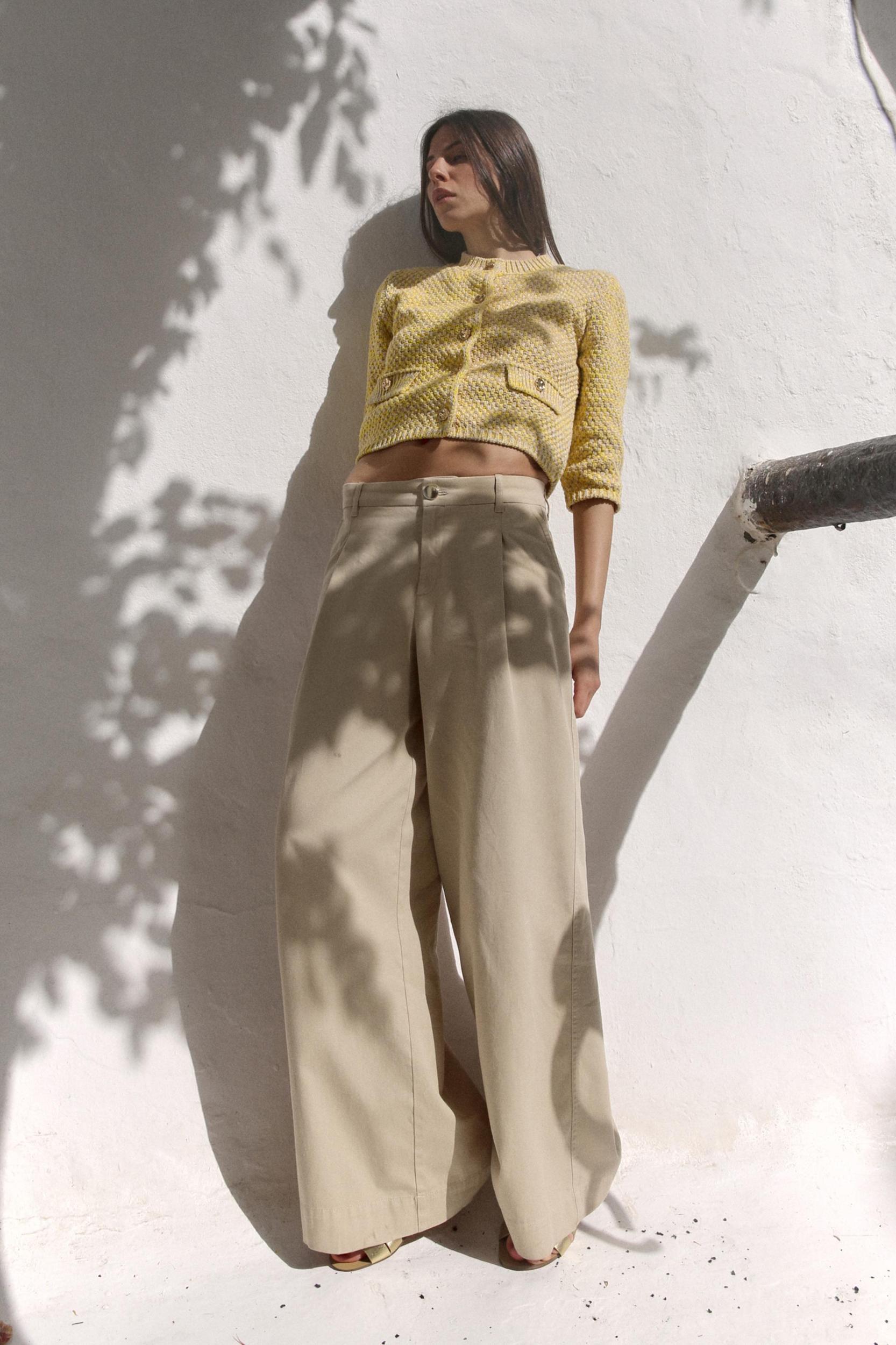 WIDE LEG PANTS WITH DARTS Product Image