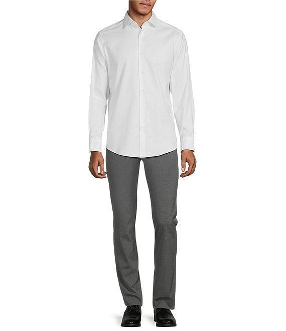 Murano Big & Tall Wardrobe Essentials Slim Fit Solid Stretch Twill Long Sleeve Woven Shirt Product Image