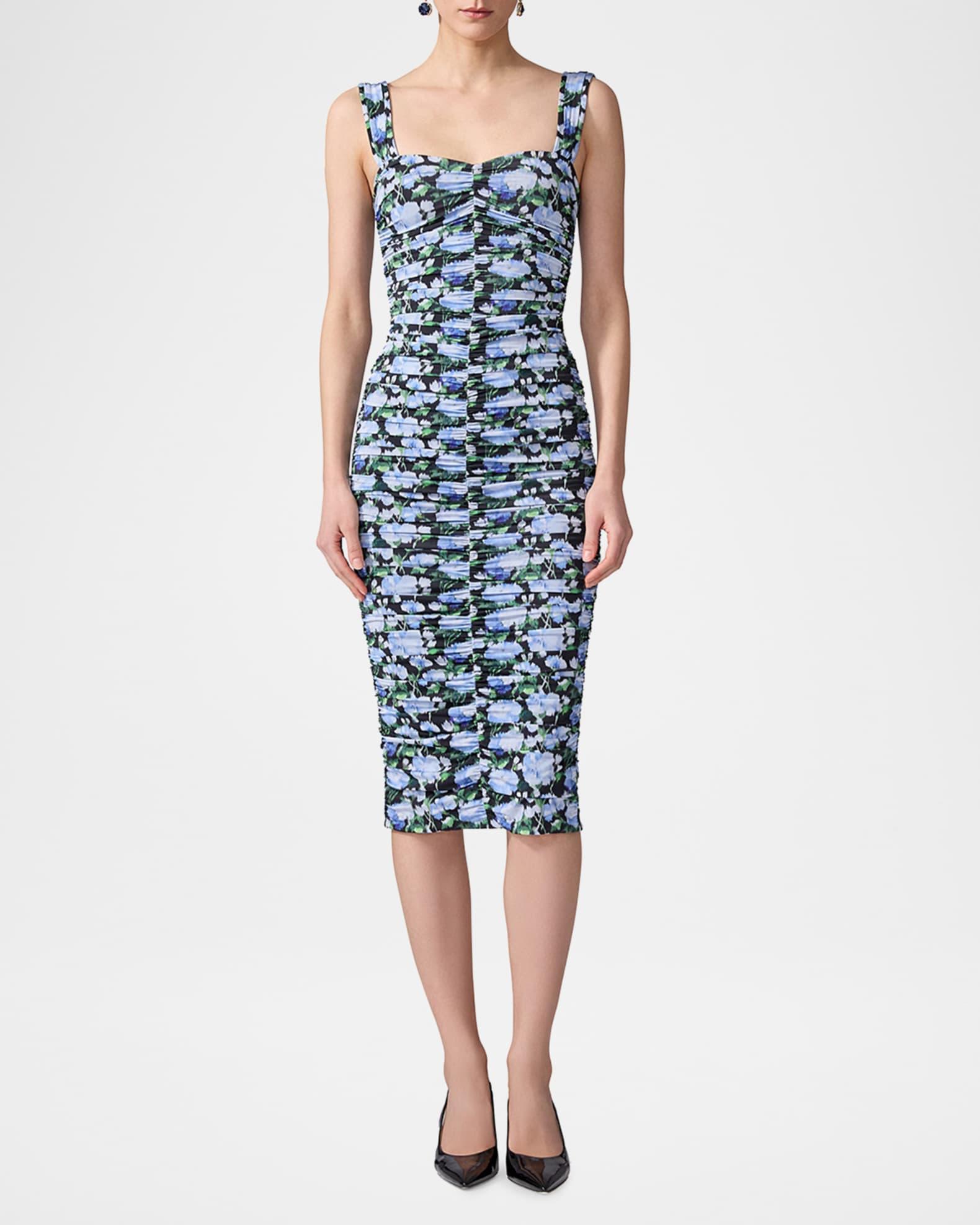 Floral Ruched Midi Dress Product Image