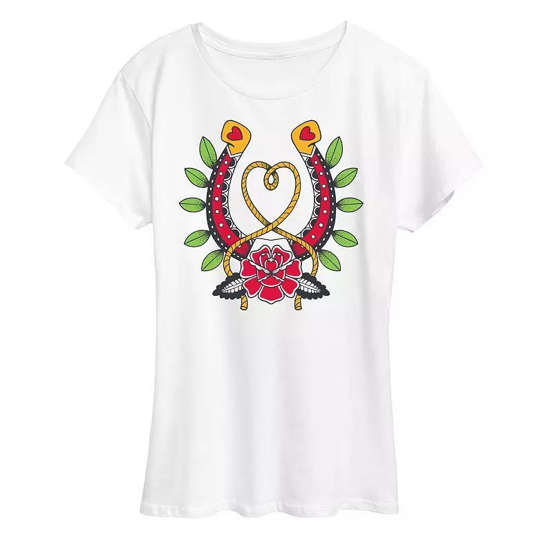 Women's Goth Western Horseshoe Graphic Tee,  Product Image
