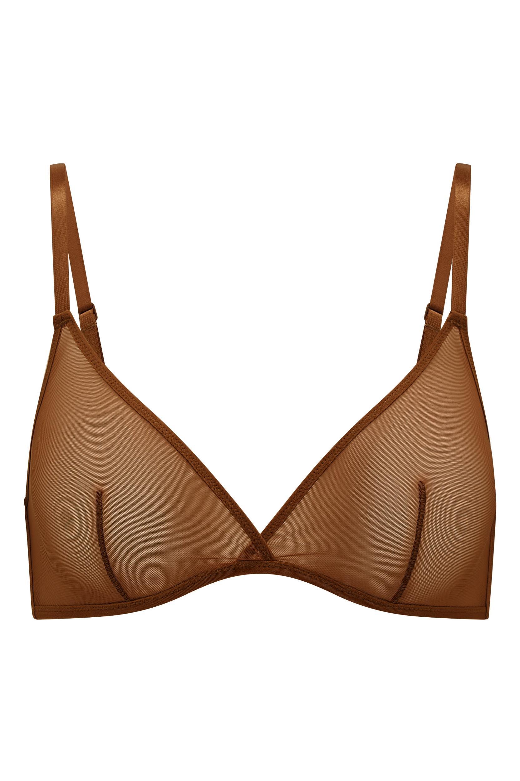 Soft Mesh Single Layer Triangle Bra in Chestnut Product Image