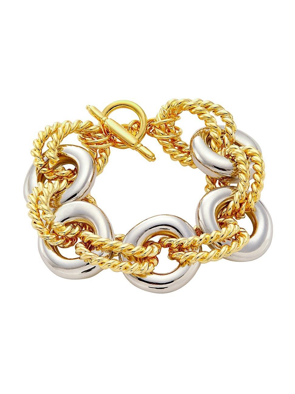 Two-Tone Circle-Link Chain Bracelet Product Image