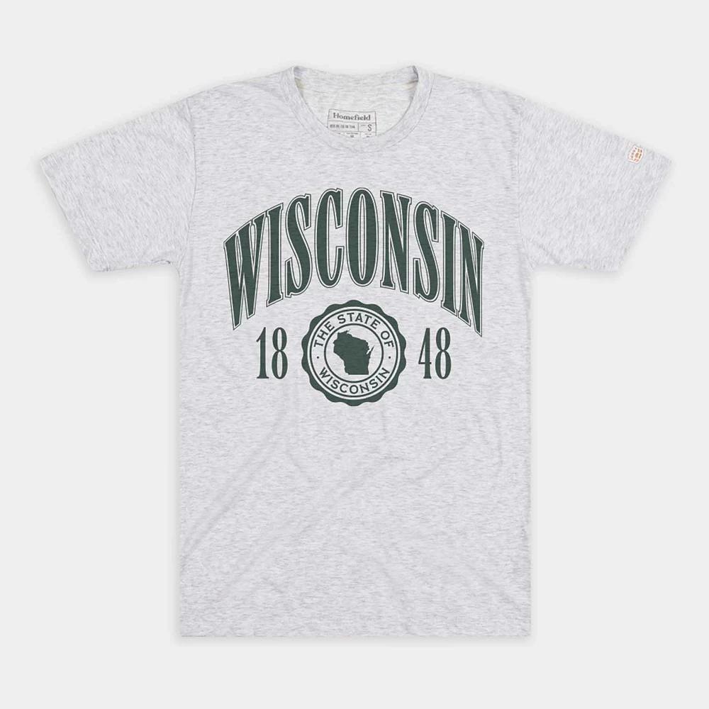 Men's Homefield Wisconsin Est. 1848 Graphic Tee, Size: XXL, Grey Product Image