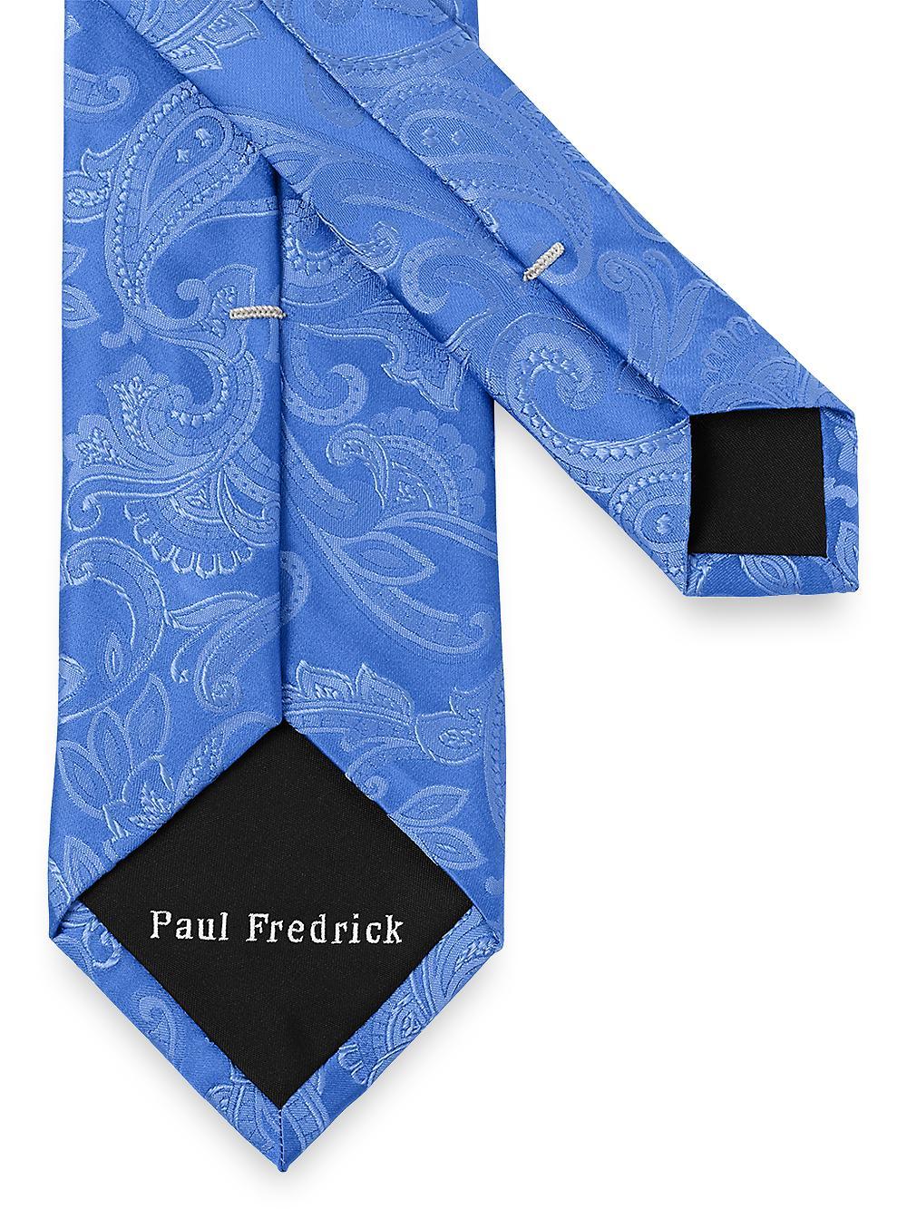 Paisley Woven Silk Tie - Blue Product Image