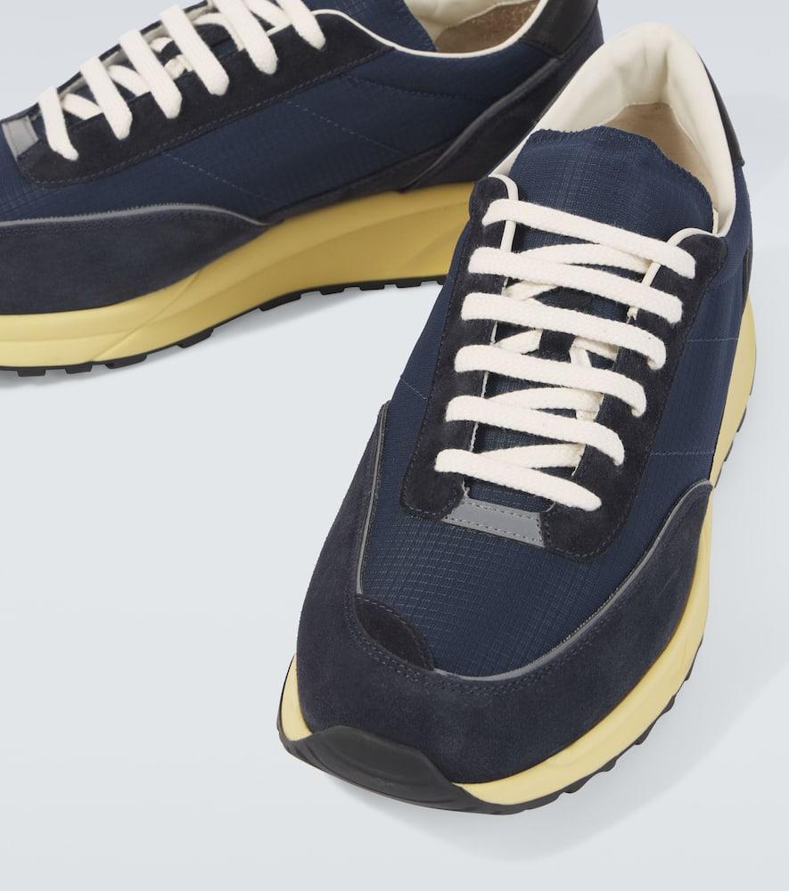 COMMON PROJECTS Track Classic Suede-trimmed Sneakers In Blue Product Image