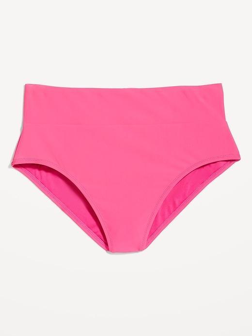 Banded High-Waist Bikini Swim Bottoms Product Image