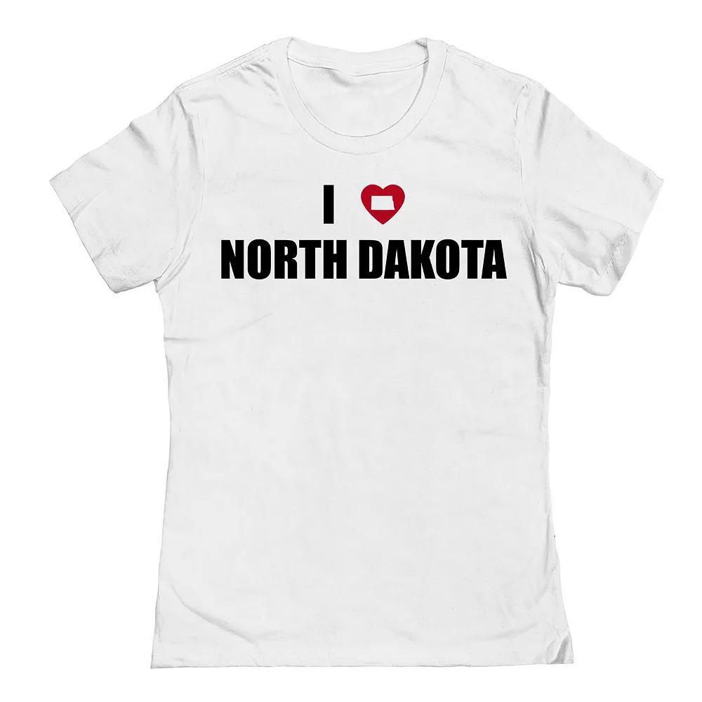 Junior's I Heart North Dakota Graphic Tee, Women's, Size: Large, White Product Image
