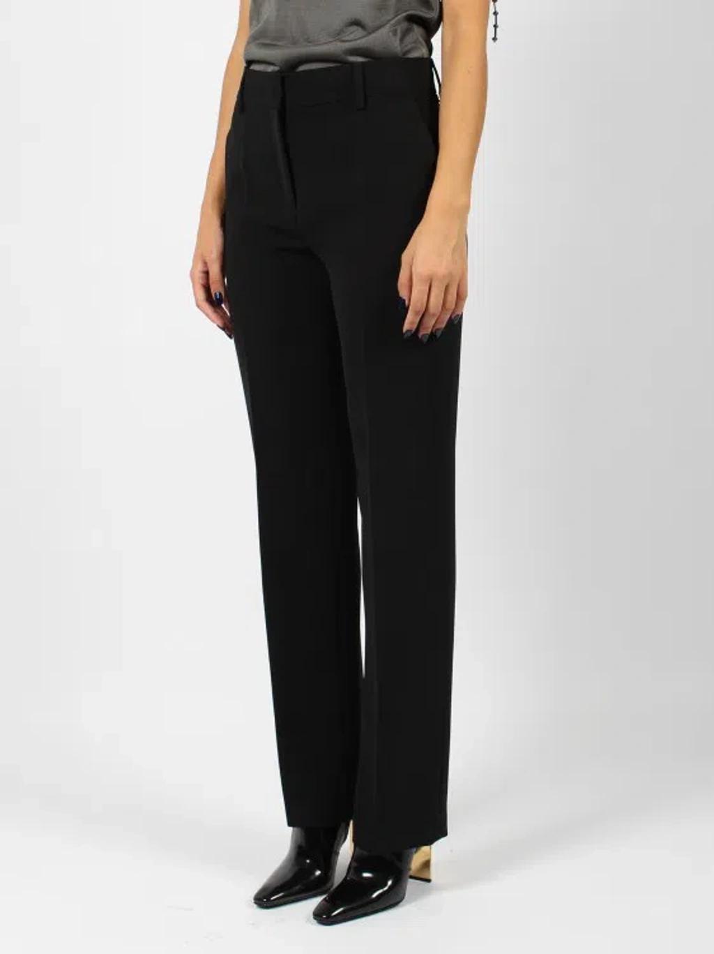 ALBERTA FERRETTI Wool Canvas Trouser In Black Product Image