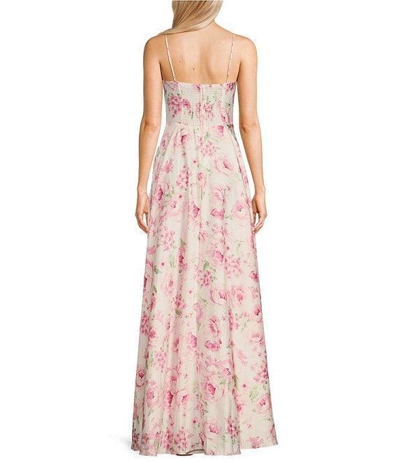 B. Darlin Floral Spaghetti Strap Bustier Pleated Dress Product Image