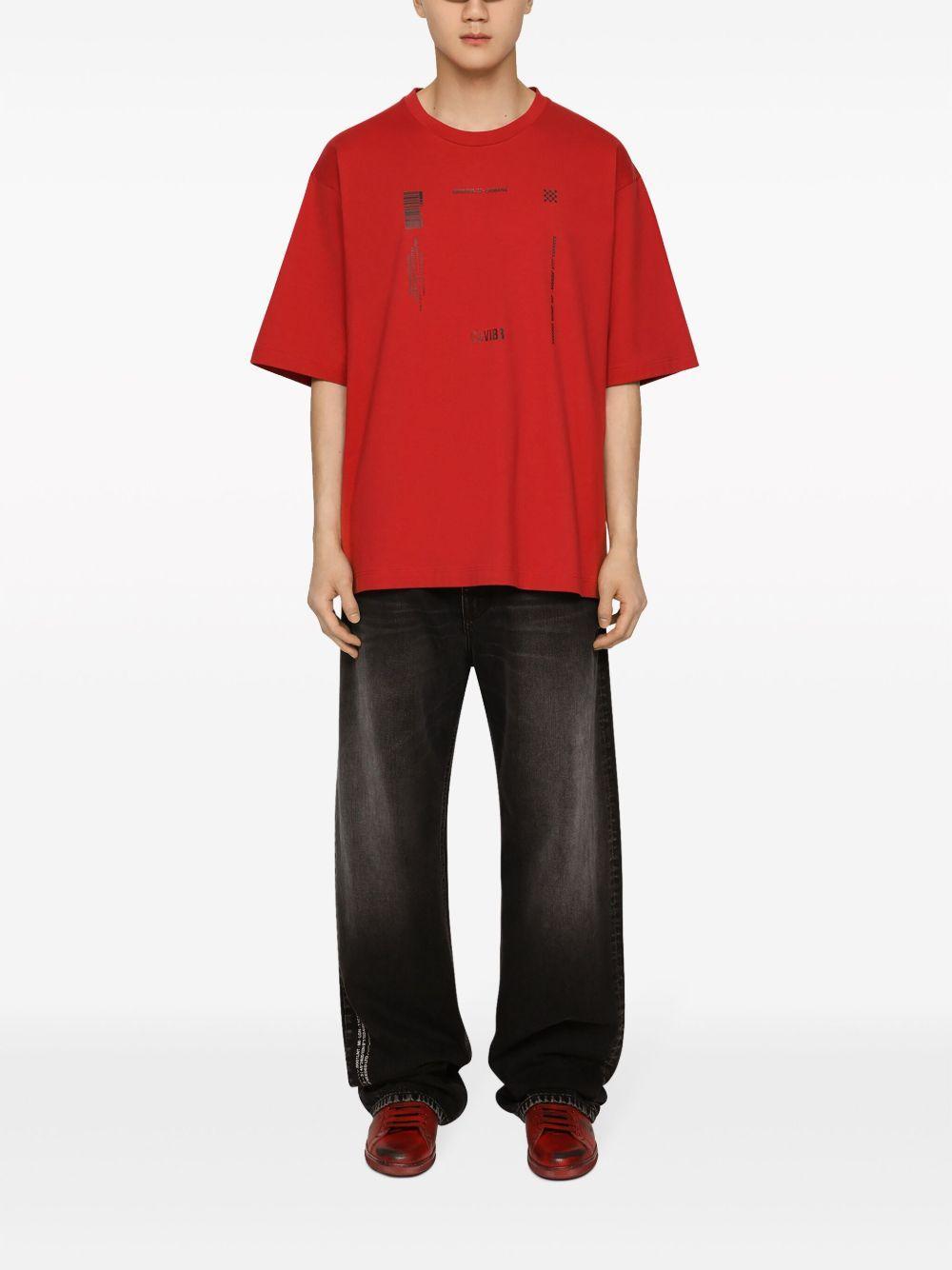 text-print cotton T-shirt Product Image