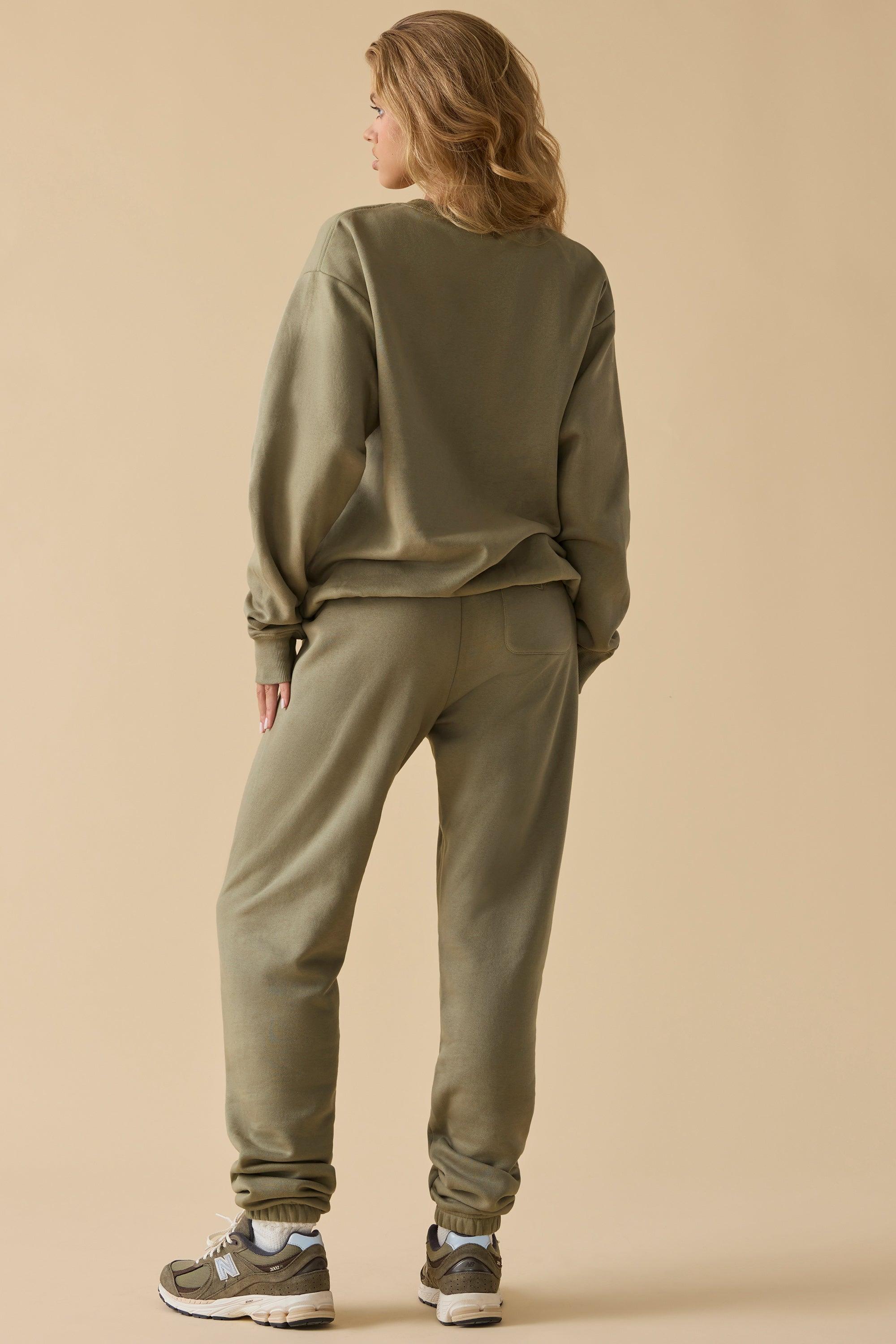 Mid-Rise Joggers in Soft Olive Product Image