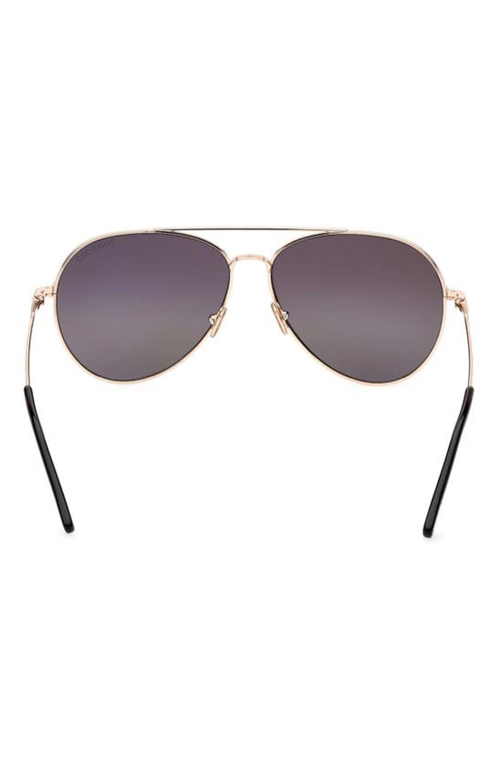 TOM FORD Dashel 62mm Pilot Sunglasses In Gold Smoke Product Image