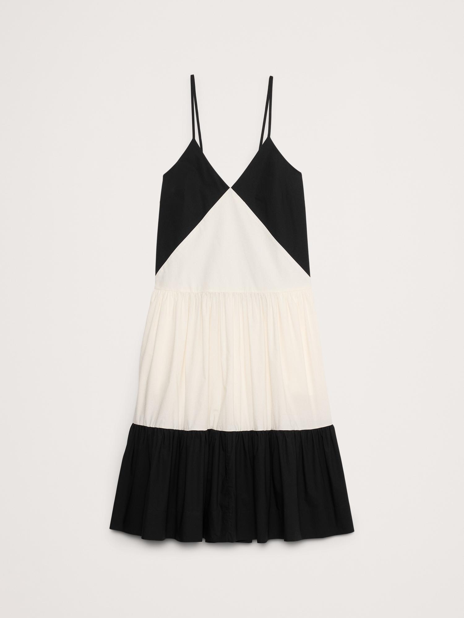 Cotton Poplin Tiered Midi Dress Product Image