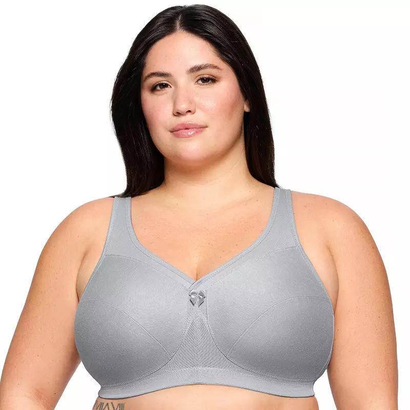 Plus Size Glamorise Full-Figure MagicLift Active Wire-free Support Bra 1005, Women's, Size: 42 J, Gray Product Image