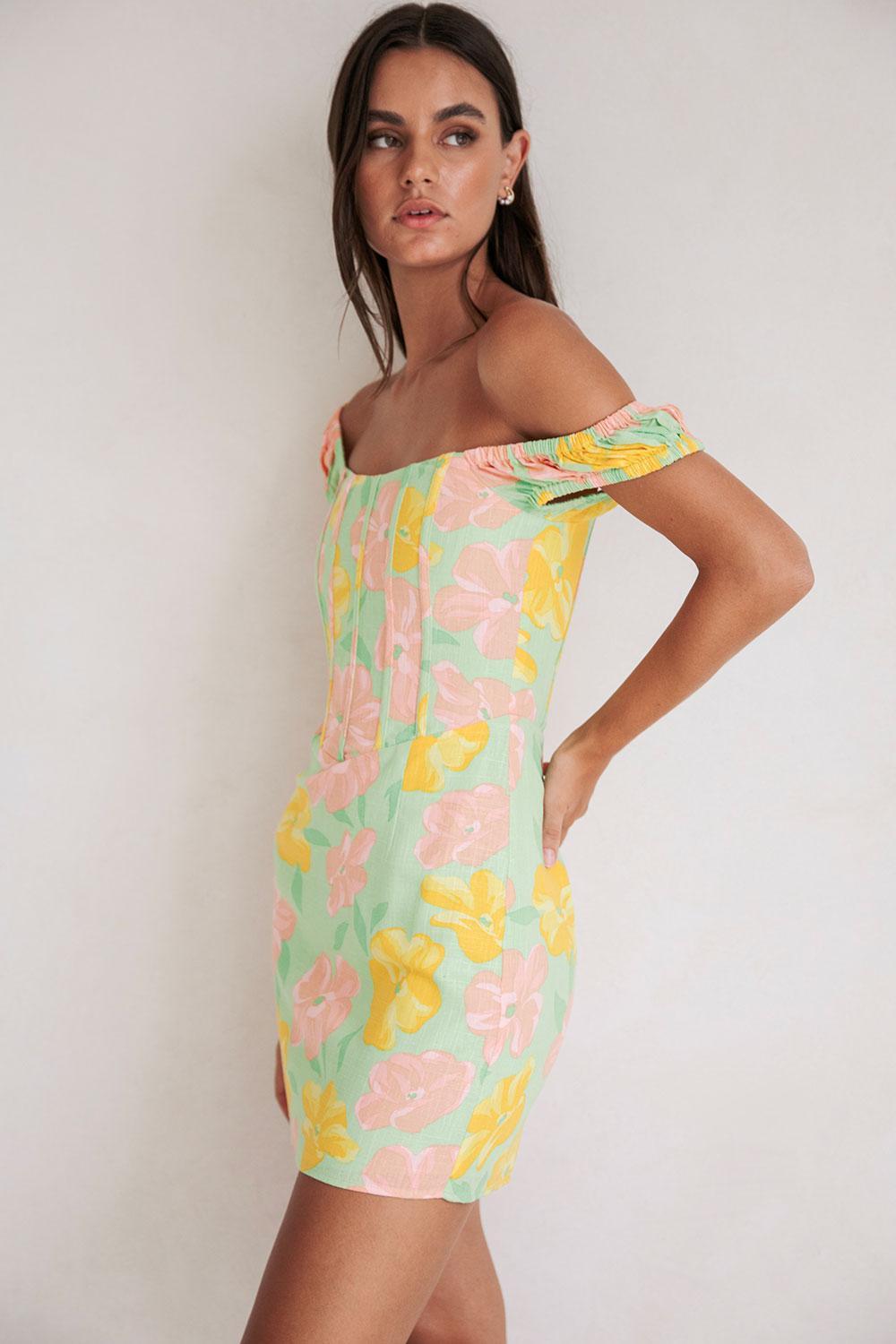 Tillie Dress - Rose Fill Green Product Image