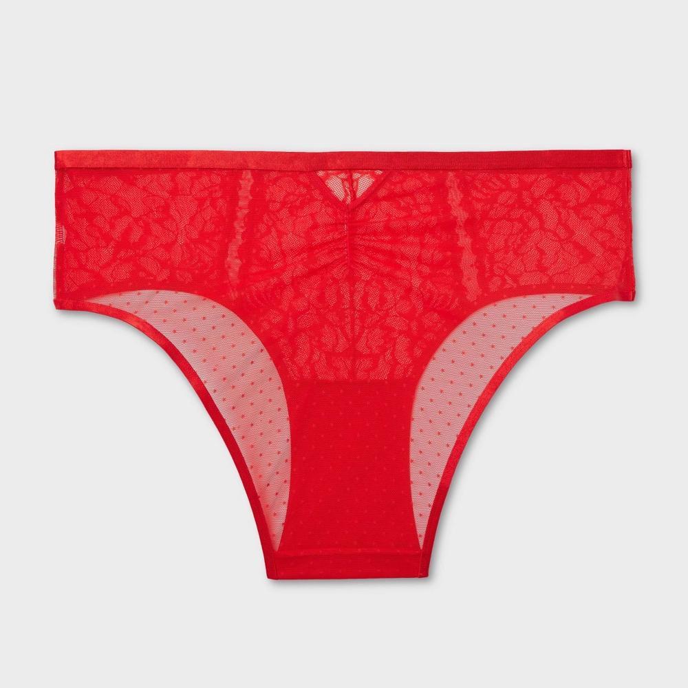 Womens Fashion Lace Cheeky Underwear - Auden Wowzer Red 2X Product Image