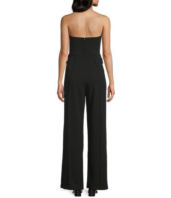 Honey and Rosie Scuba Crepe Strapless Vest Inspired Bodice Jumpsuit Product Image