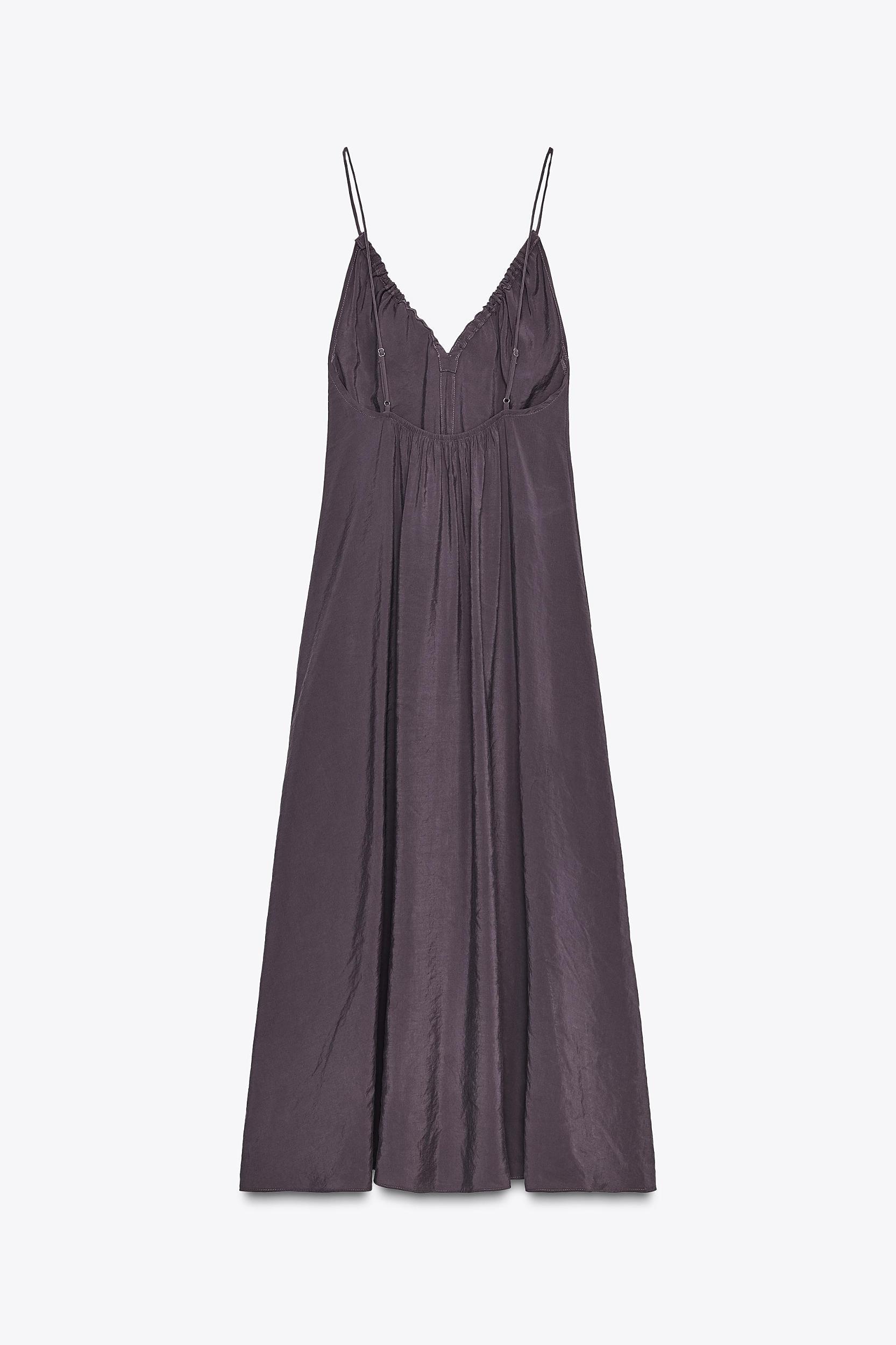 FLOWY RUFFLED V-NECK MIDI DRESS Product Image