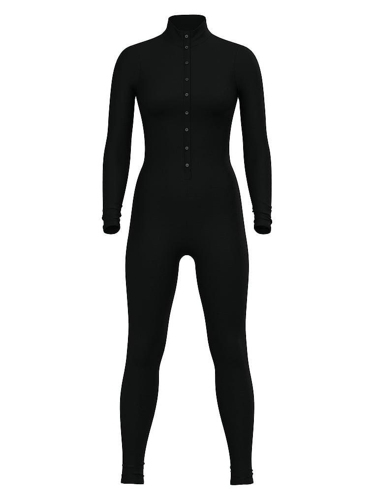 Luxe Ribbed Modal Long-Sleeve Jumpsuit Product Image