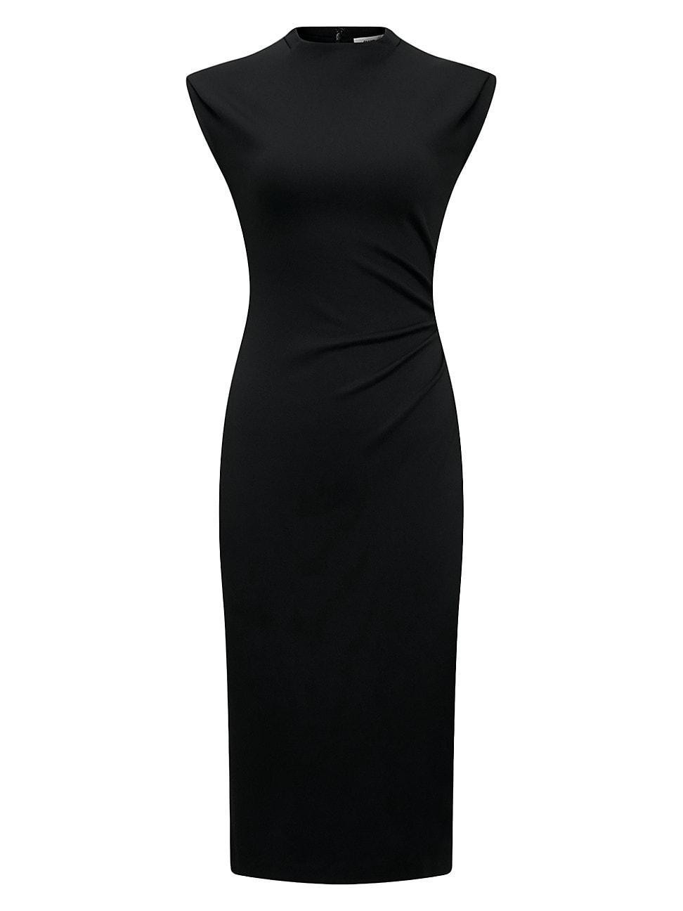 Darrius Sleeveless Pleated Bodycon Midi Dress Product Image