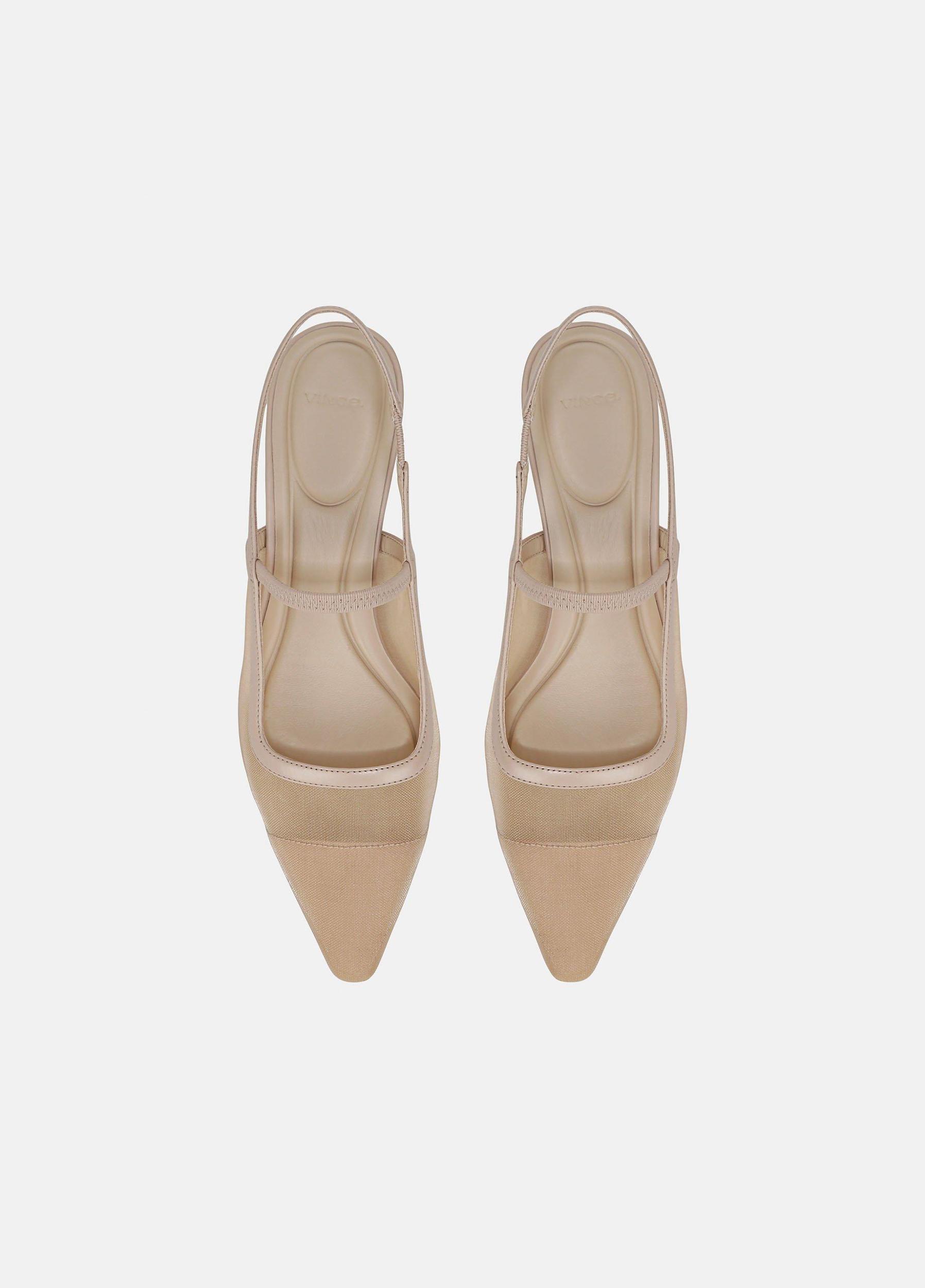 Venice Leather and Mesh Slingback Kitten Heel Product Image