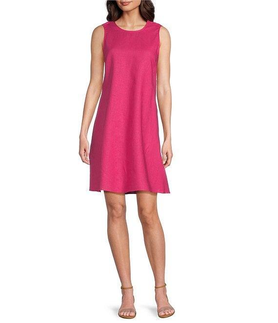 Gibson & Latimer Woven Crew Neck Sleeveless Deep Backline Twist Caftan Dress Product Image