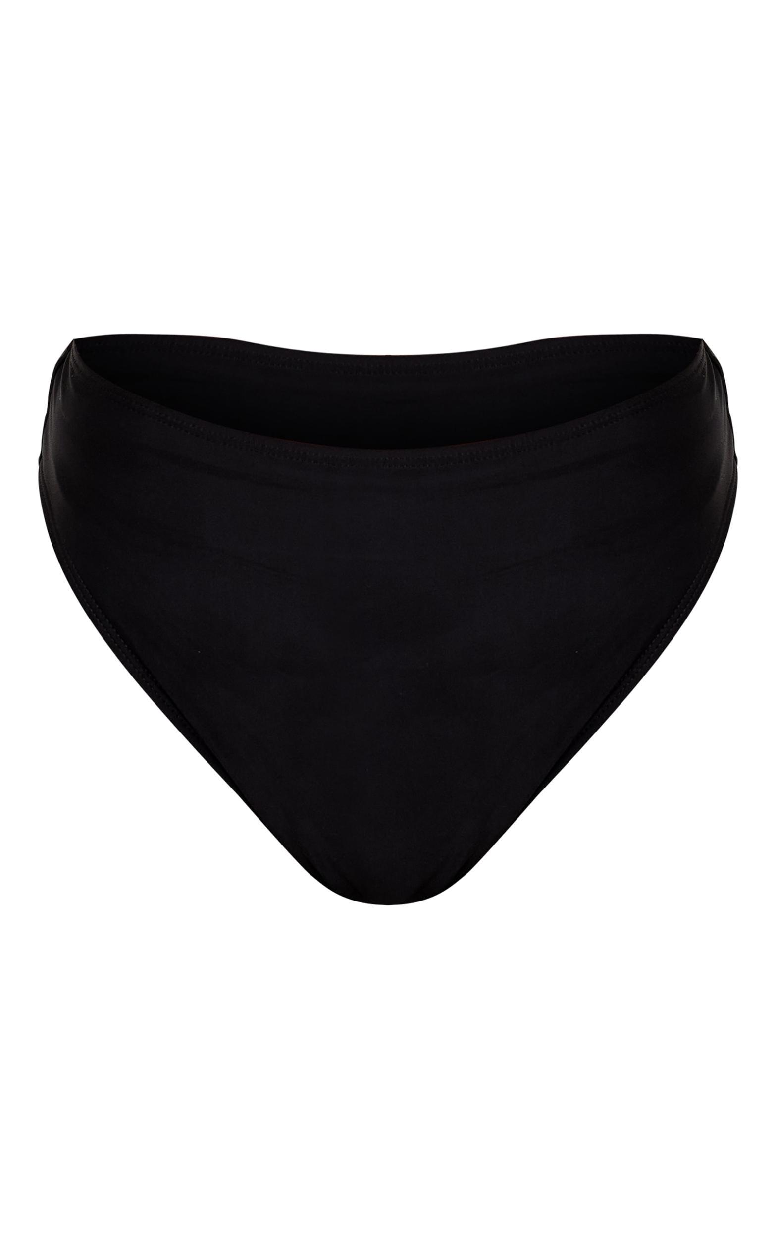 Black Mix & Match High Waisted High Leg Bikini Bottoms Product Image