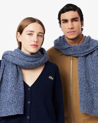 Mercerized Carded Wool Rib Knit Scarf Product Image