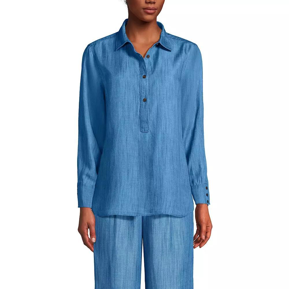 Women's Lands' End Button Front Popover Shirt,  Product Image