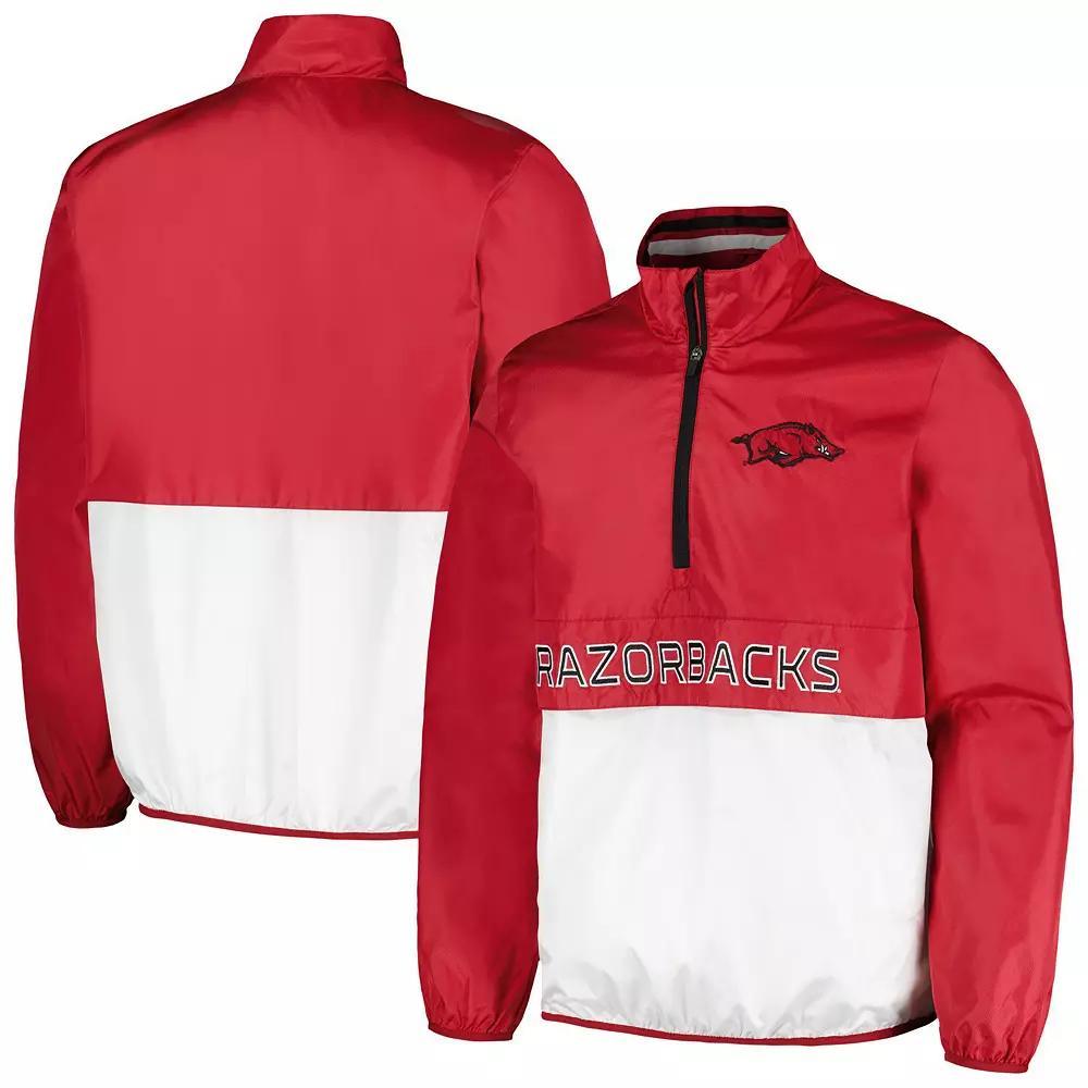 Men's G-III Sports by Carl Banks Cardinal Arkansas Razorbacks Cornerman Half-Zip Top,  Product Image